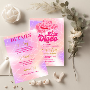 Disco Cowgirl Pink Rodeo Junggeselinnen-Abschied Einladung