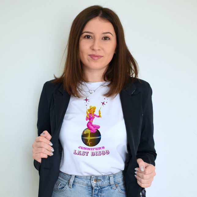 Disco Cowgirl Retro Junggeselinnen-Abschied T - Sh T-Shirt (Von Creator hochgeladen)