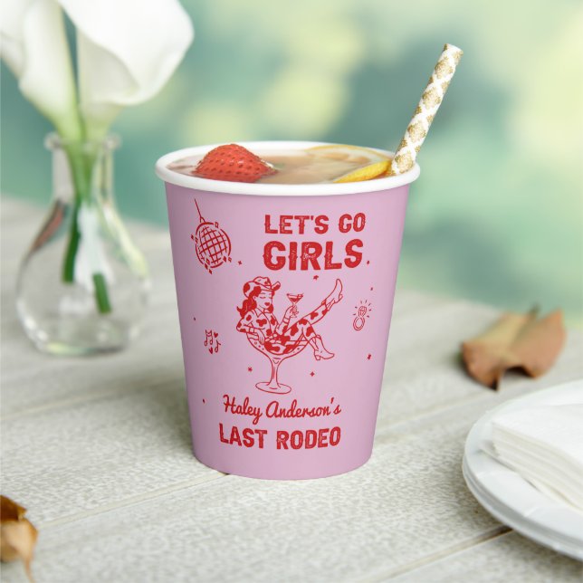 Disco Cowgirl Rodeo Bachelorette Pappbecher (In Situ)