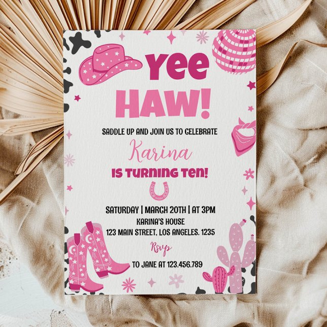 Disco Cowgirl Rodeo Western Geburtstag Einladung (Von Creator hochgeladen)