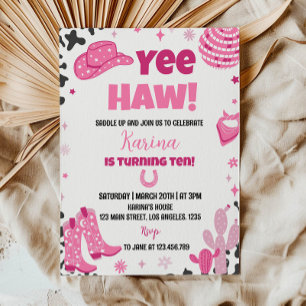 Disco Cowgirl Rodeo Western Geburtstag Einladung