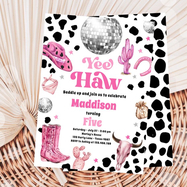 Disco Cowgirl Space Rodeo Country Girl Einladung (Von Creator hochgeladen)