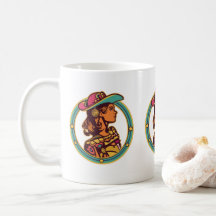 Disco-Cowgirl-Tasse – Retro-Western-Herbst-Vibes