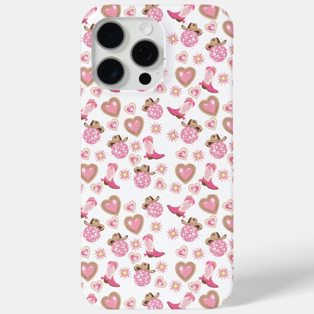 Disco Cowgirl Valentine iPhone Phone Case (Rückseite)
