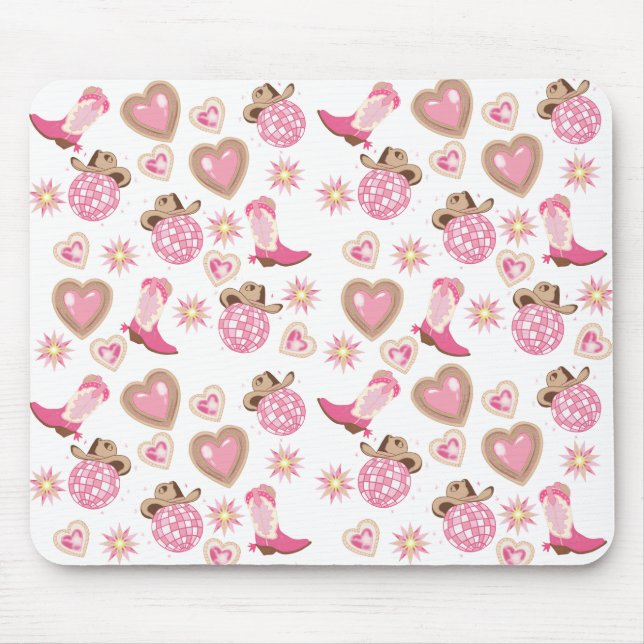 Disco Cowgirl Valentine Mouse Pad Mousepad (Vorne)