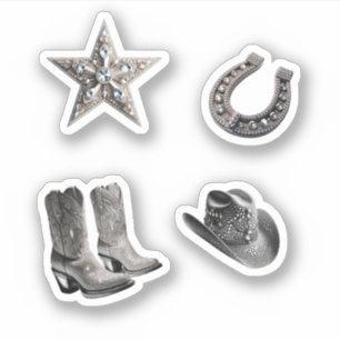 Disco Cowgirl Varieté Packung Aufkleber