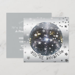 Disco Dance Birthday Party   Retro 70er Disco Part Einladung