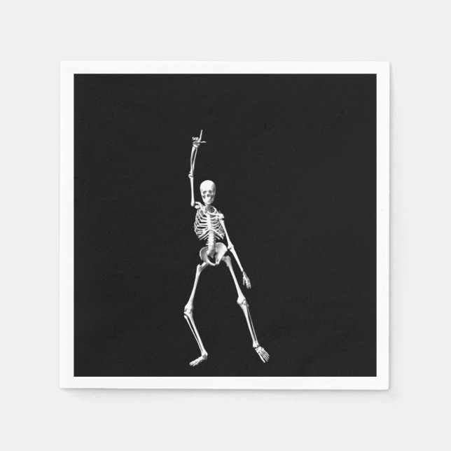 Disco Dancing Halloween Skeleton Napkin Serviette (Vorderseite)