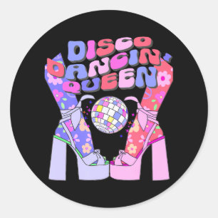 Disco Dancing Queen 70's Dancer Mama Dance 70er Runder Aufkleber