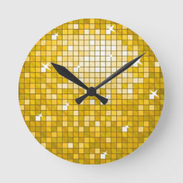 Disco deckt "Gold" Druck-Wanduhr mit Ziegeln Runde Wanduhr