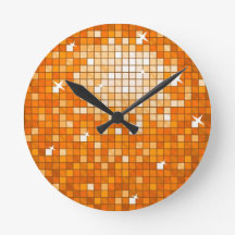Disco deckt orange Wanduhr mit Ziegeln