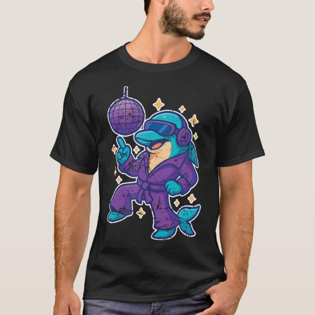 Disco-Delfin-Tanz T-Shirt (Vorderseite)