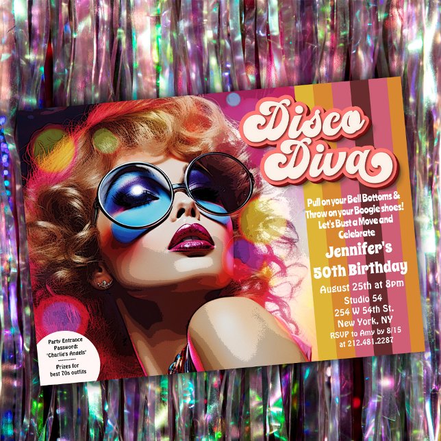 Disco Diva 70er Disco Einladung (Von Creator hochgeladen)