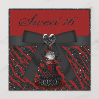 Disco-Diva-Imitat-Glitzerzebra-Druck des Bonbon-16 Einladung