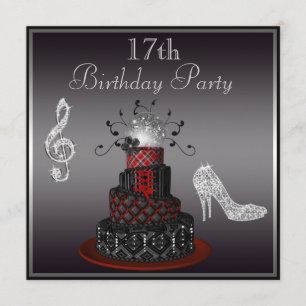 Disco-Diva-Kuchen, silberner Heels-17. Geburtstag Einladung
