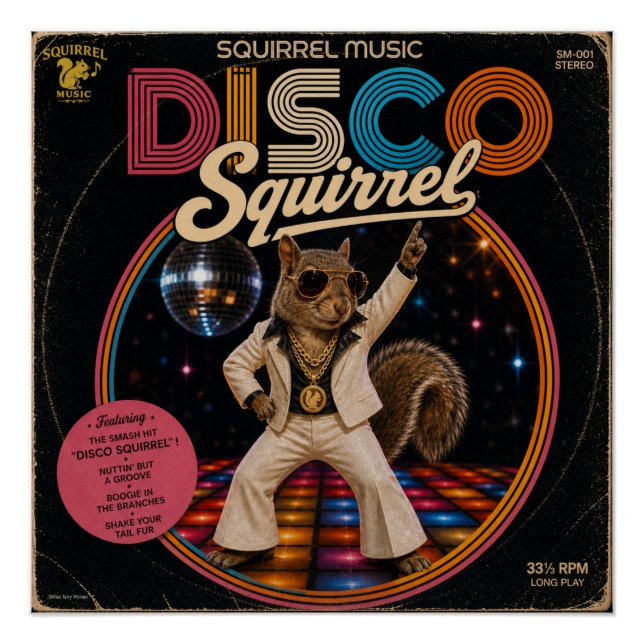 Disco Eichhörnchen  Poster (Vorderseite)