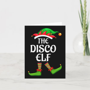 Disco Elf Matching Family Group Weihnachten Party Karte