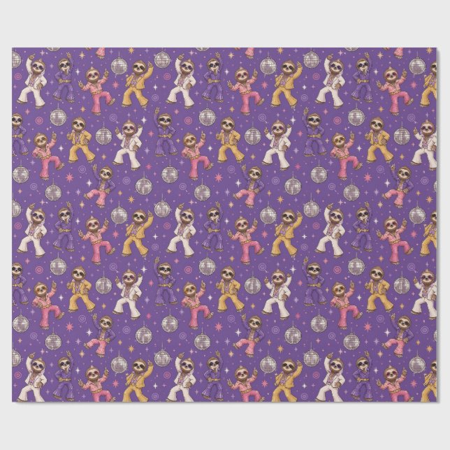 Disco Faultiere Geschenkpapier (Flach)
