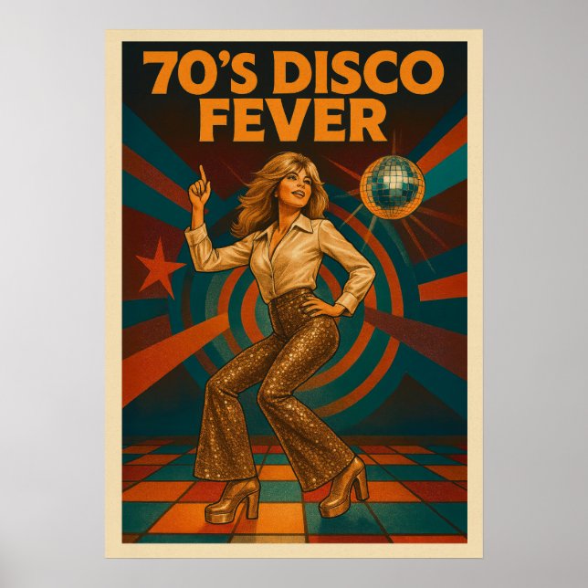 Disco Fieber V02 der 70er Poster (Vorne)