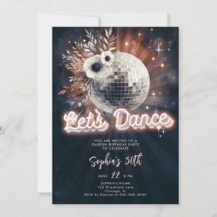 Disco-Gartenparty 70er Retro-Tanz 30. Geburtstag Einladung