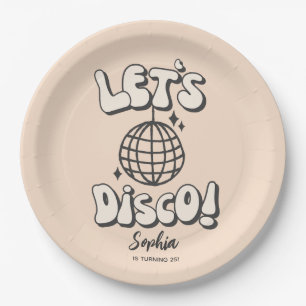 Disco Geburtstagsparty-Cream-Papiertafel von lass Pappteller