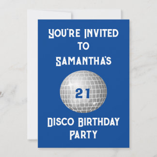 Disco Geburtstagsparty Jegliches Alters Disco Ball Einladung