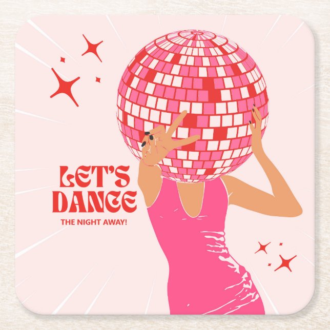 Disco Girl Rechteckiger Pappuntersetzer (Vorderseite)