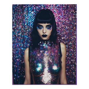 Disco Goth Girl Poster