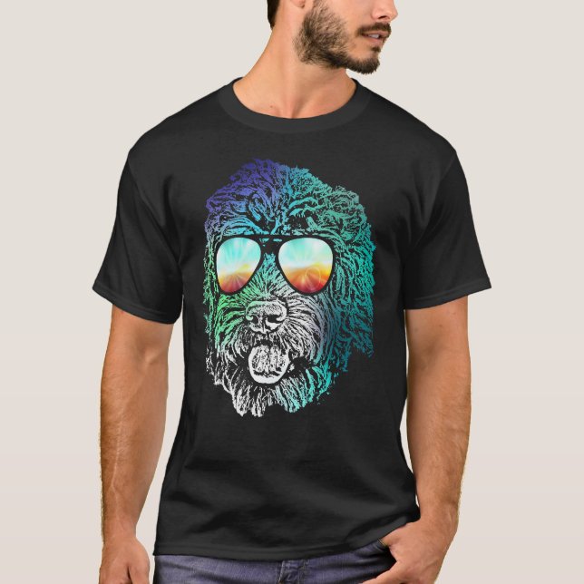 Disco Groovy Labradoodle Dog Geschenk T-Shirt (Vorderseite)