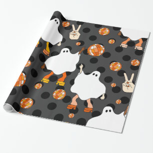 Disco Halloween afrikanischer Geist Orange Geschenkpapier