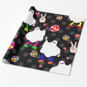 Disco Halloween afrikanischer Geist schwarz Geschenkpapier