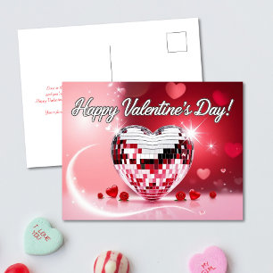 Disco Heart Valentine's Day Card Feiertagspostkarte