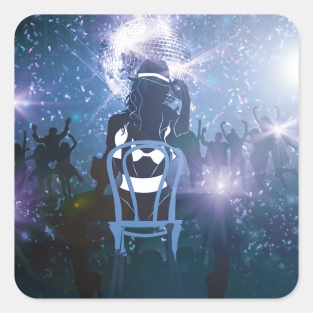 Disco Heartbeat Quadratischer Aufkleber (Vorderseite)