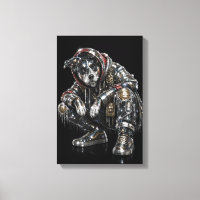 Disco-Hund-Leinwand-Wandkunst – Moderne Mosaik-Wel