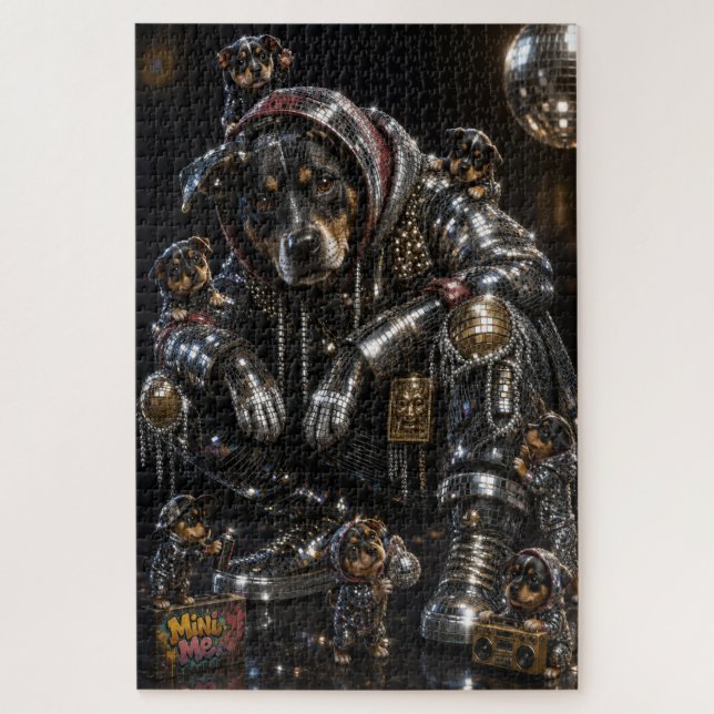 Disco-Hund & Mini-Me-Crew-Jigsaw-Puzzle Puzzle (Vertikal)