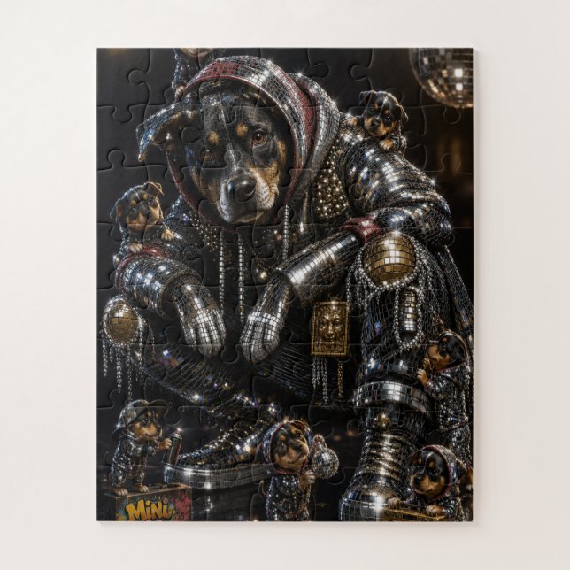 Disco-Hund & Mini-Me-Crew-Jigsaw-Puzzle Puzzle (Vertikal)