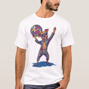 Disco-Hund-Wonne � Lustiger 70er-Party-Hund T-Shirt