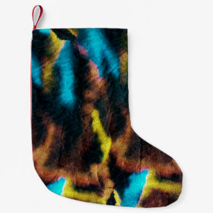 Disco Ikat Muster. Farbige Kunstgeschichte.  Kleiner Weihnachtsstrumpf