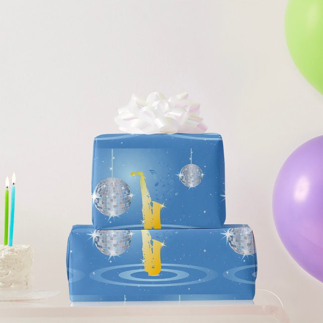 Disco Jazz Saxophone Parco Tassino Geschenkpapier (Von Creator hochgeladen)