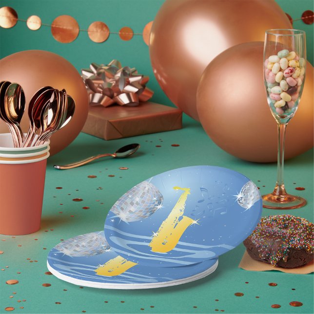 Disco Jazz Saxophone Parco Tassino Pappteller (Von Creator hochgeladen)