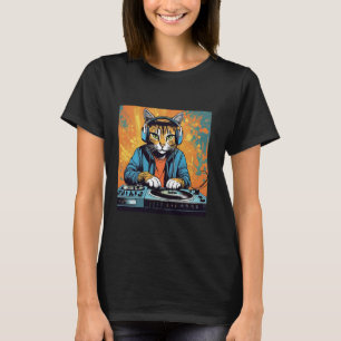 Disco-Katze-Techno-DJ-Tierliebhaber-Novelties-Graf T-Shirt