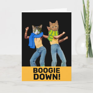 DISCO-KATZEN RETRO CAT-FUNNY BIRTHDAY CARD KARTE