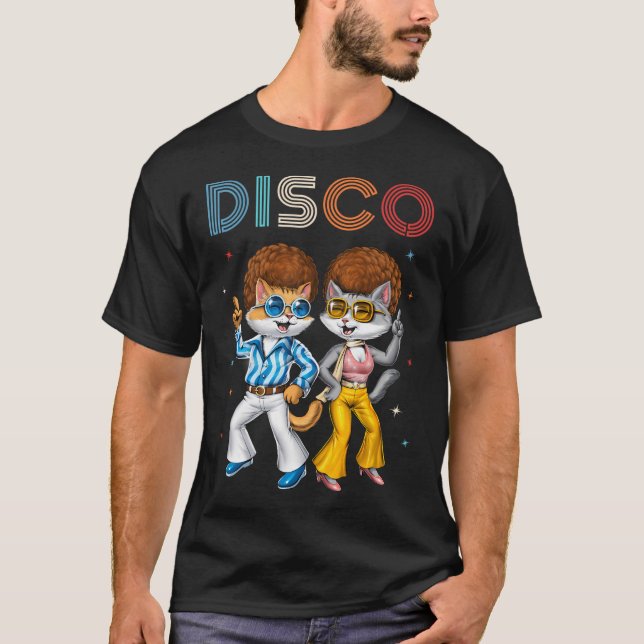 Disco-Katzen T-Shirt (Vorderseite)