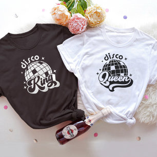 Disco King Groom Bride Engagement Party T-Shirt