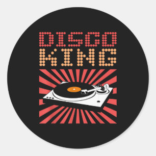 Disco-König 70er Disco-Shirt Retro Vintage T-Shirt Runder Aufkleber