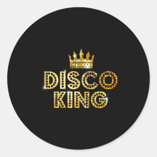 Disco-König Funky Vintage 70er 80er für Tanzpartys Runder Aufkleber