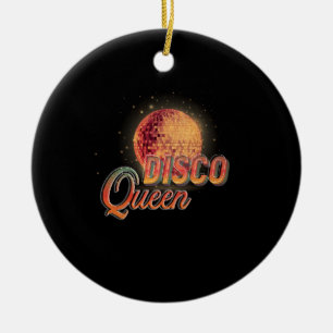 Disco-Königin 70er Disco-Themen-Vintage-Siebziger Keramik Ornament