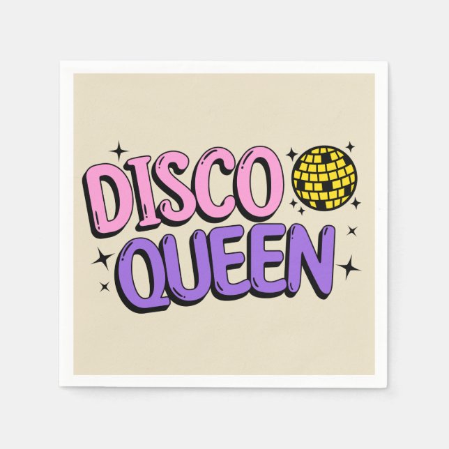 Disco-Königin Serviette (Vorderseite)