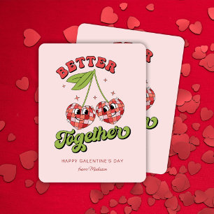 Disco-Kugel Valentinstag Kirsche Zusammen besser Karte