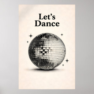 Disco-Kugel-Wandkunst, Retro-70er-Musikposter Poster